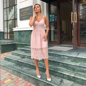 NEW! Blush Lace Boho Chic Dress